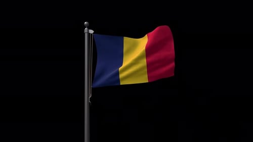 Seamless Loop Waving Tricolor Flag Animation on Pole