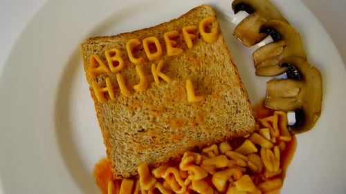 Alphabet Pasta Spells Out the ABCs on Toast