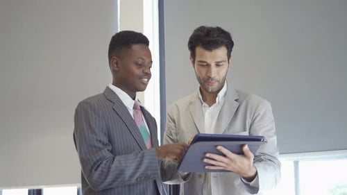 Group of multi ethnic business people meeting, communicate, discuss documents, and working