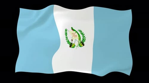 Guatemala National Flag Waving Looped Animation