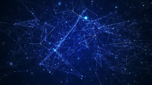 Azul digital com pontos e linhas. Visualização de big data. Conexão de rede