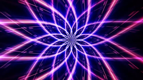 Glowing Neon Geometric Abstract Pattern Loop