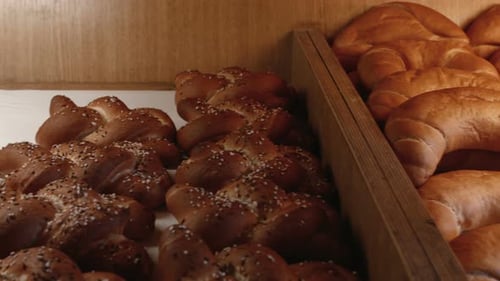 Variety of Fresh Bread for Sale at Bakery