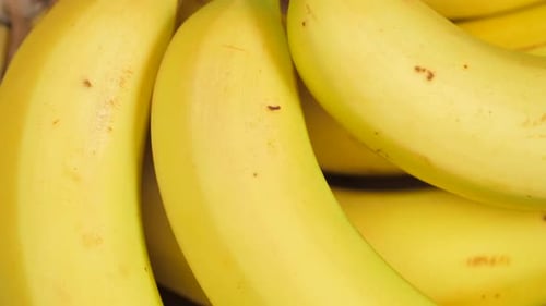 Bright Yellow Bananas in a Close-Up