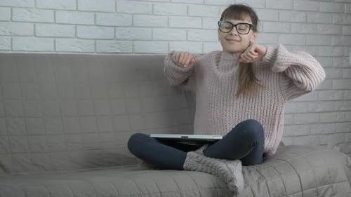 Komfort mit einem Laptop.