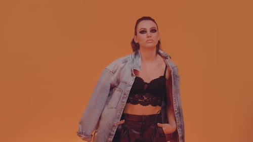 Stylish Young Woman Posing with Confidence