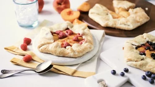 Three Rustic Fruit Galettes with Summer Berries