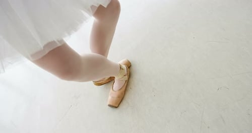Ballerina Legs Dancing in Pointe Shoes