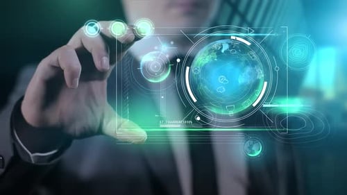 Gadget der Zukunft mit Informationen über den Planeten und Geolokalisierung HD