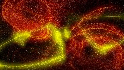 Dynamic Flowing Abstract Glowing Light Particles Background