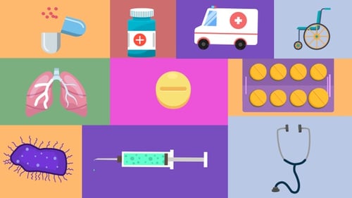 Animated Flat Design Medical Icons Collection