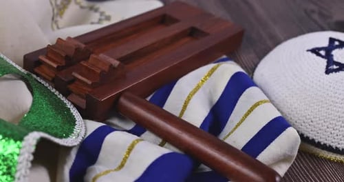 Purim Still Life with Grogger and Masquerade Mask
