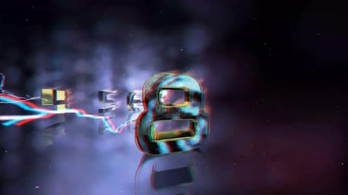 3D Countdown Zahlen Animation Hintergrund 3