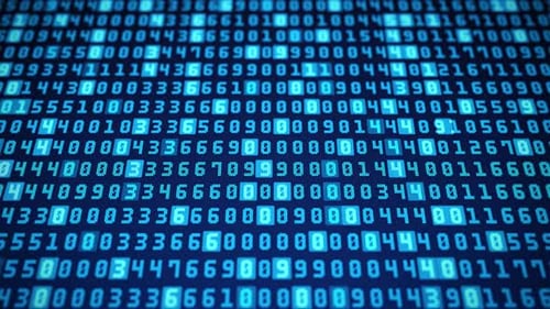 Código digital de big data hexadecimal de números 3D.