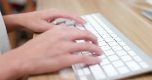 Working on computer at home