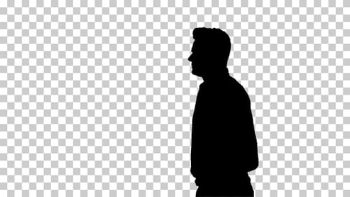 Silhouette Man walking, Alpha Channel