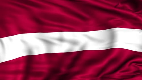 Realistic Waving Flag of Latvia Seamless Loop Animation