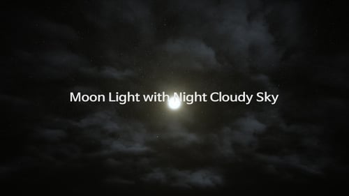 Animated Starry Night Sky with Glowing Moon and Drifting Clouds