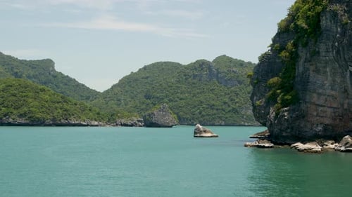 Group of Islands in Ocean at Ang Thong National Marine Park Near Touristic Samui Paradise Tropical