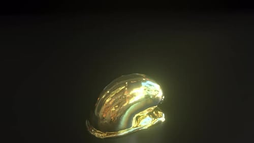 Golden Pound Symbol Melts and Reforms Loop Animation