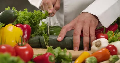 Fresh Cucumber On A Cutting Board