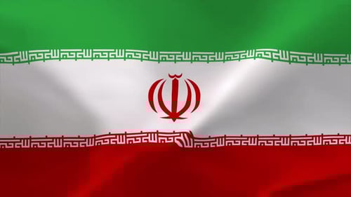 Realistic Waving Flag of Iran