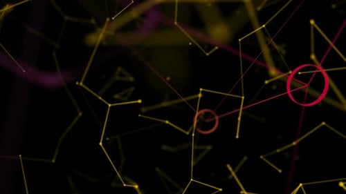 Animated Geometric Digital Network Background