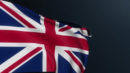 Realistic United Kingdom Flag Waving Loop Background