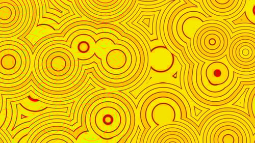 Bright rotating pattern of pulsating circles