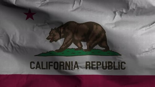 Realistic California Republic Flag Waving Loop