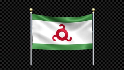 Ingushetia National Flag Waving Seamless Loop Animation