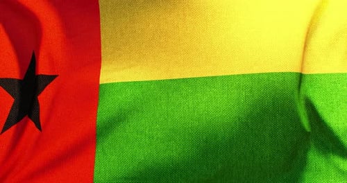 Realistic Guinea-Bissau National Flag Waving Animation