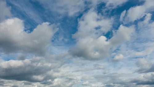 Clouds Flying Against Blue Sky at Sunny Day, Quality Full Time Lapse.