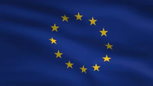 Realistic Waving European Union Flag Animation