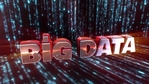 Futuristic Big Data Text with Glowing Digital Particles