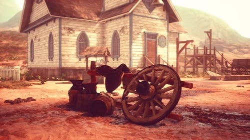 Alte amerikanische Stadt im Wild-Western-Stil