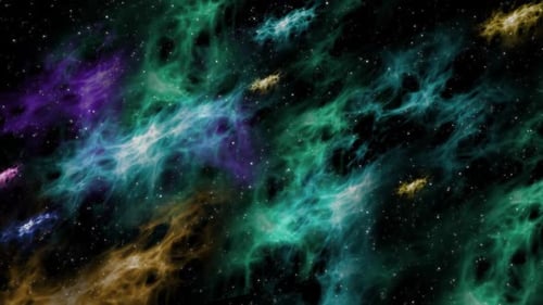 Vibrant Space Nebula Background with Twinkling Stars Animation