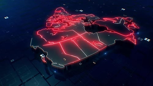 Canada Map 4k Loop