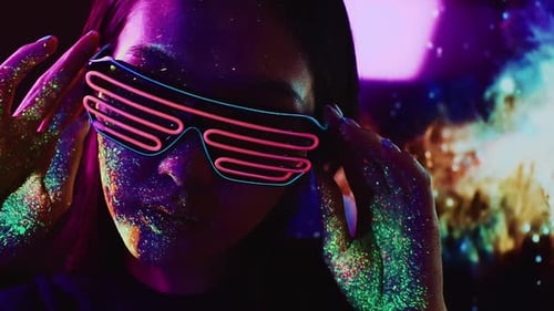 Faces with fluo effects
