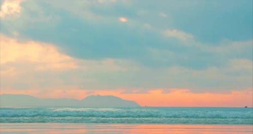 Beautiful Sunset in the Tropics on the Backdrop of the Ocean