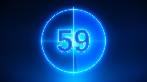 Neonlicht-Countdown-Leader für 60 Sekunden