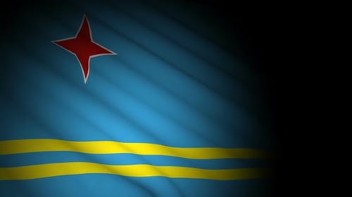 Waving Flag of Aruba Seamless Loop Background Animation