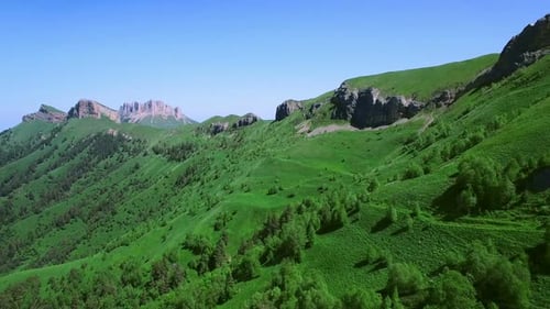 Aerial View of Verdant Mountains and Hills