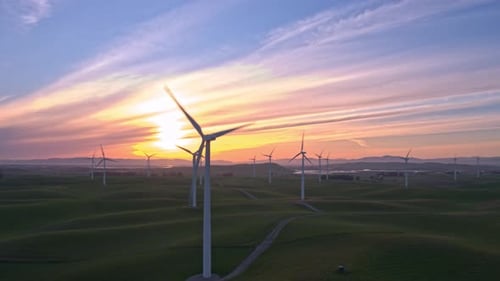 Wind Farm in the Sunset