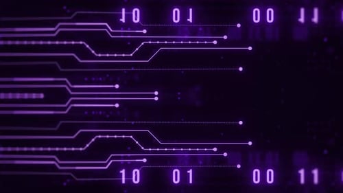 Futuristic Digital Data Flow Background with Circuit Lines