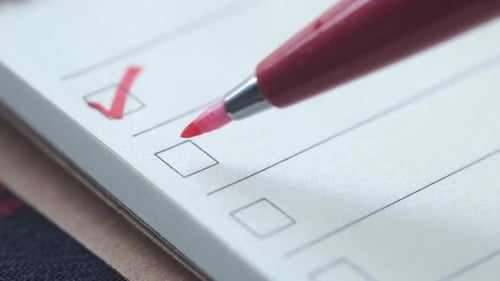 Check Mark on a Check Box on a Paper