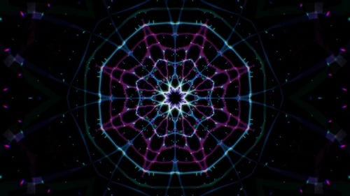 Abstract Dark Line Flower Shape Art Loop 4K 01