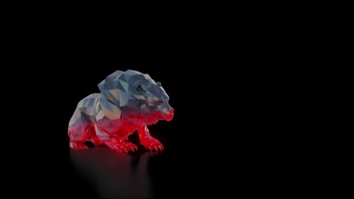 Bear On Stock Market Candle Graph Background