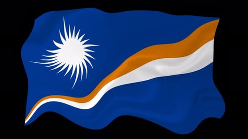 Marshall Islands National Flag Waving Animation