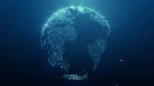 Futuristic Digital Globe Network Technology Rotation Animation